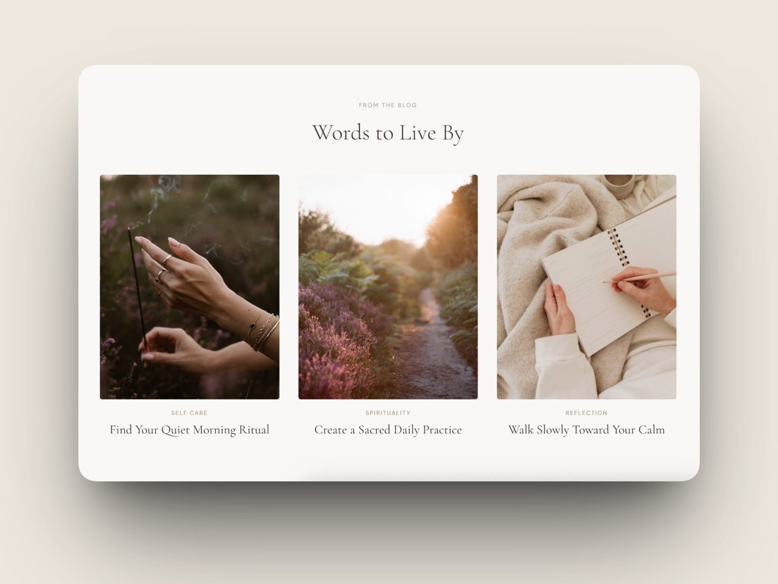 The Feel Good Life blog section