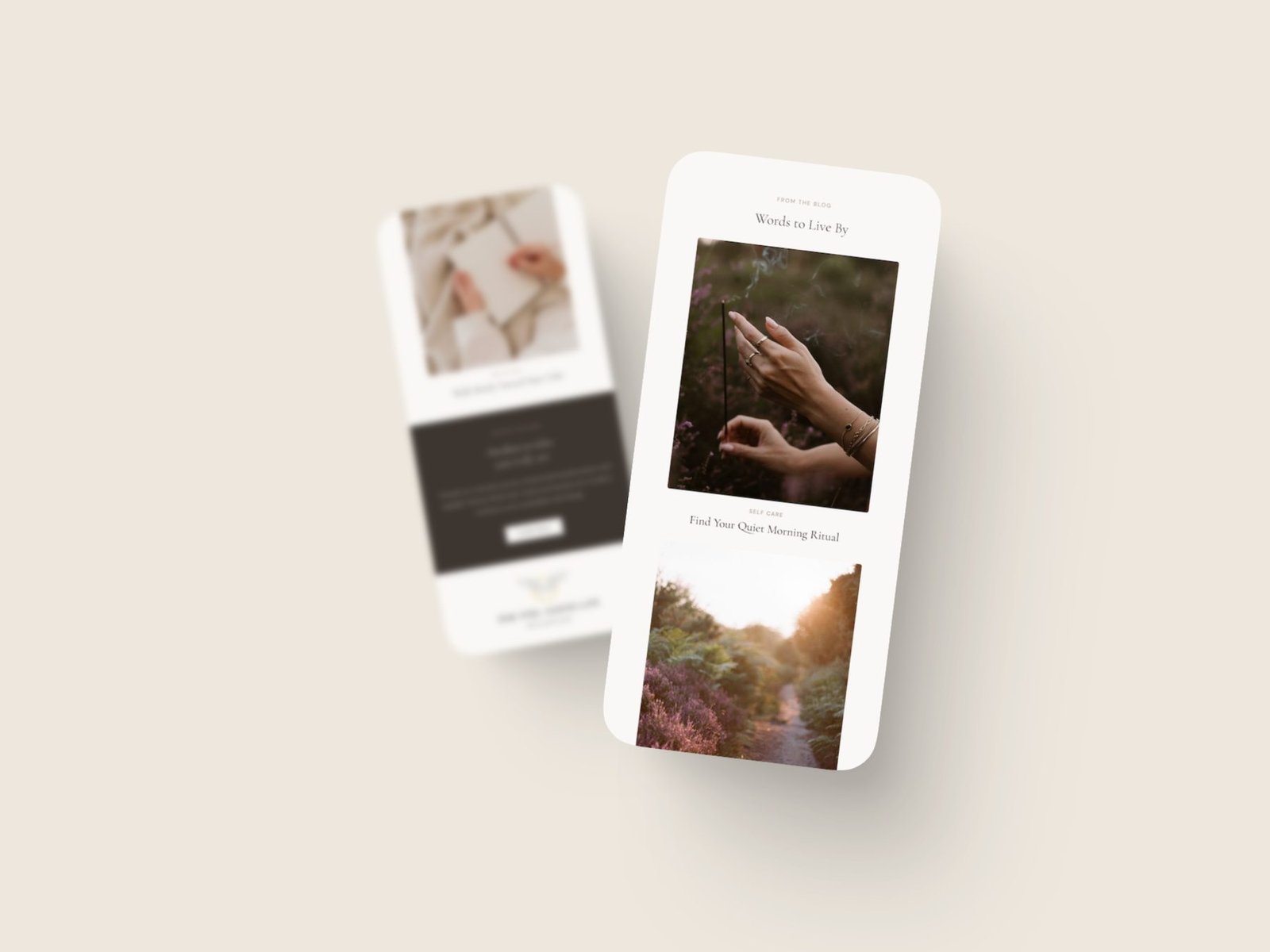 The Feel Good Life blog page on mobile