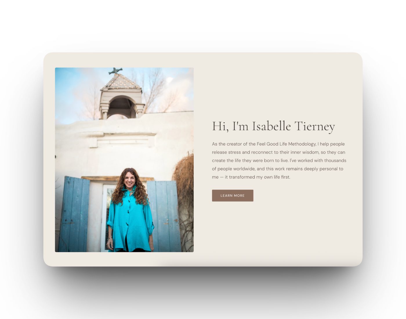 Isabelle Tierney about section on the new site